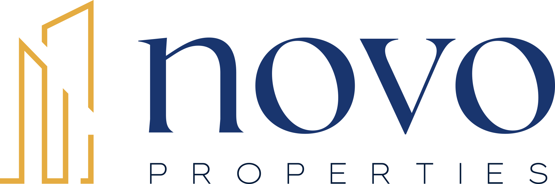 a green background with the words novo properties on it